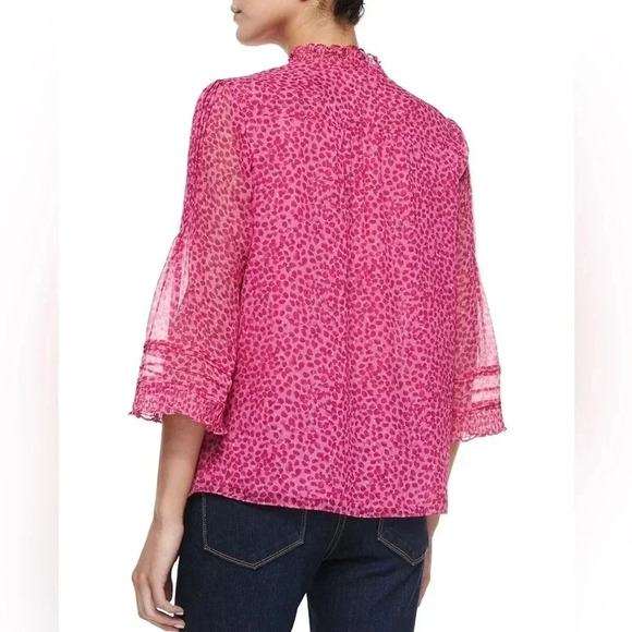 Diane von Furstenberg Layla Petal Dreams Printed Silk Chiffon blouse valentines - Picture 2 of 16